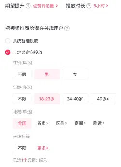 douyin targeting.